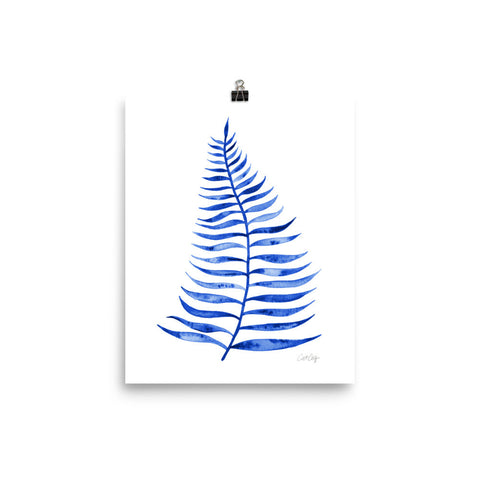 Palm Leaf – Navy Palette  •  Art Print