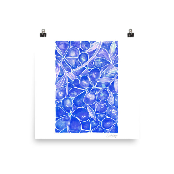 Orchid Wall – Navy Palette • Art Print