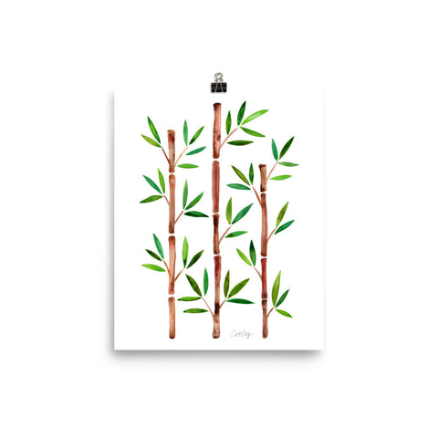 Bamboo – Green & Brown Palette • Art Print