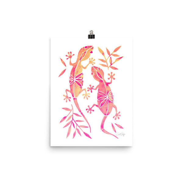 Geckos – Pink Palette • Art Print