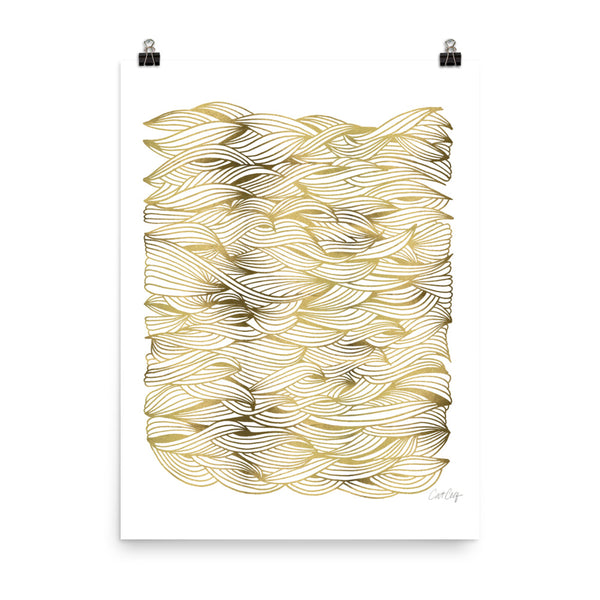 Waves – Gold Palette • Art Print