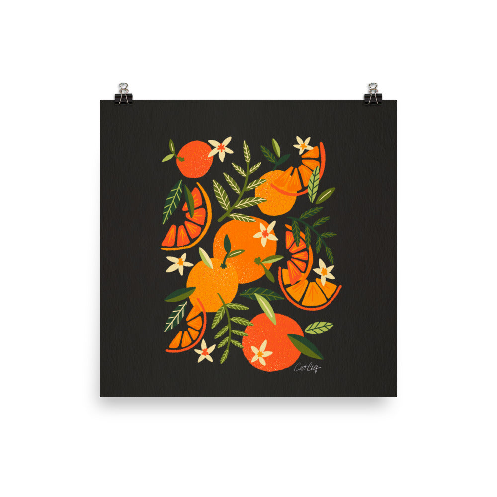 Orange Blooms - Charcoal