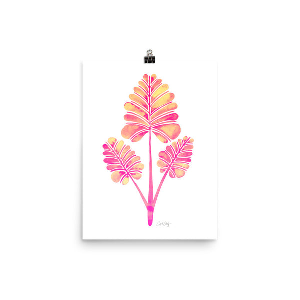 Palm Leaf Trifecta – Pink Palette • Art Print