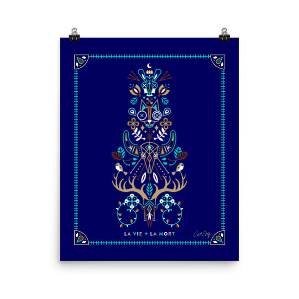 La Vie & La Mort – Navy & Turquoise Palette • Art Print