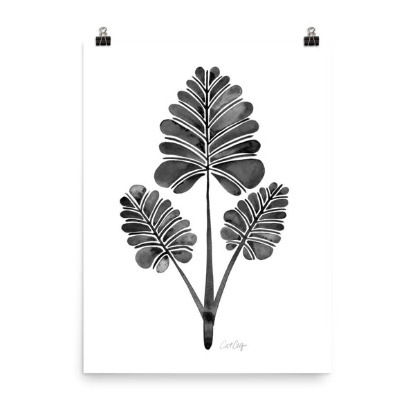 Palm Leaf Trifecta – Black Palette • Art Print