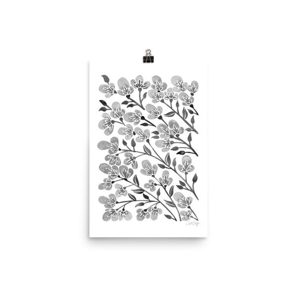 Cherry Blossoms – Grey Palette • Art Print
