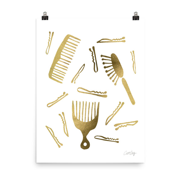 Good Hair Day – Gold Palette • Art Print