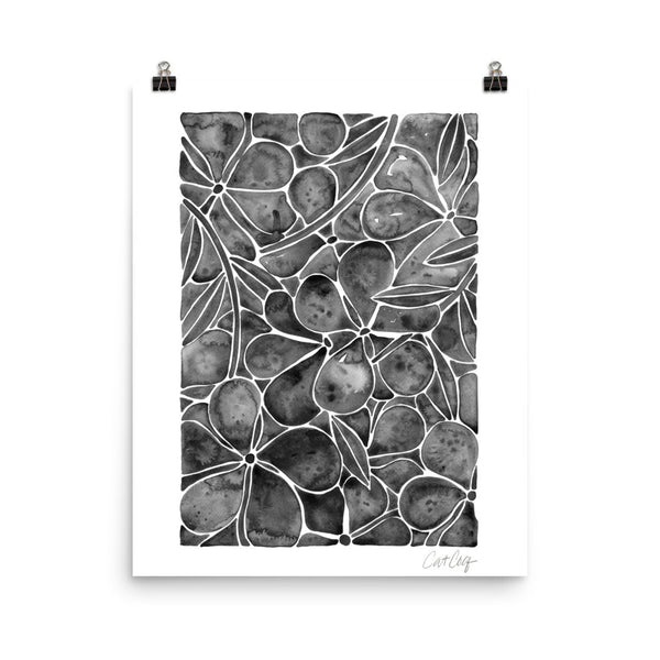 Orchid Wall – Black Palette • Art Print