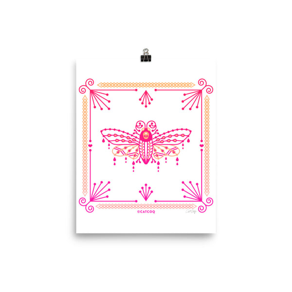 Death's Head Hawkmoth – Pink Ombré Palette • Art Print