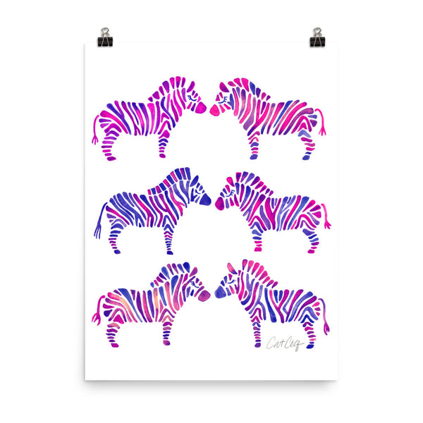 Zebra Collection – Indigo Palette • Art Print