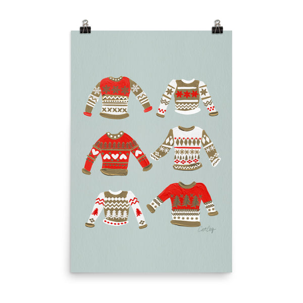Christmas Sweaters - Gold Red
