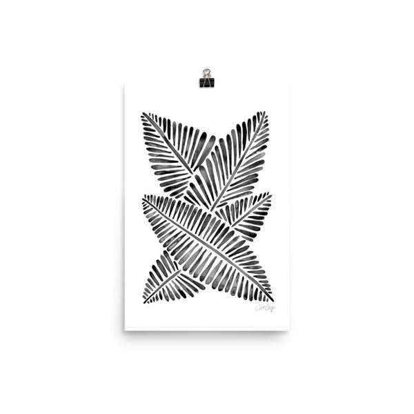Banana Leaves – Black Palette • Art Print