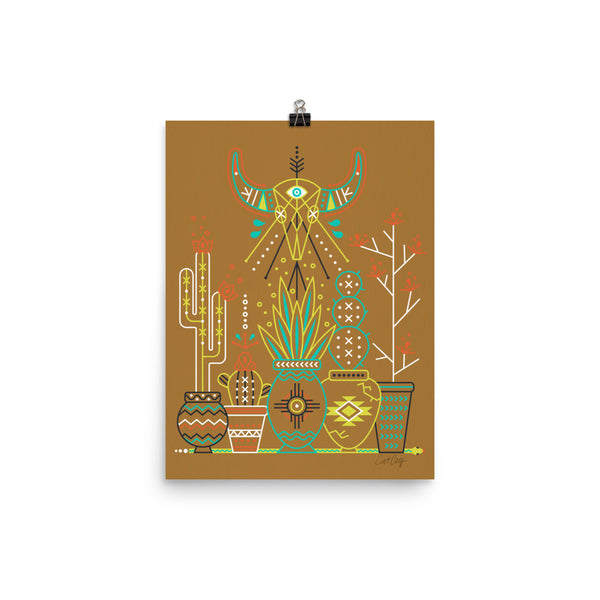 Santa Fe Garden – Sepia Palette  •  Art Print