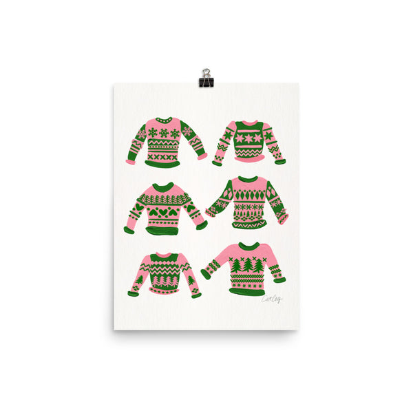 Christmas Sweaters - Pink Green