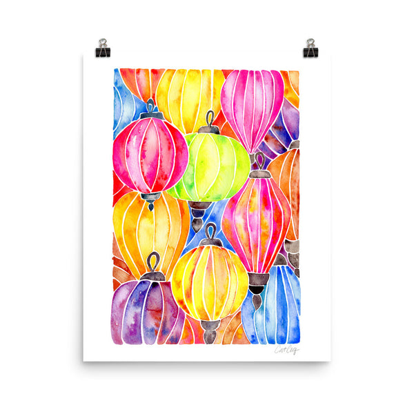 Vietnamese Lanterns – Rainbow Palette • Art Print