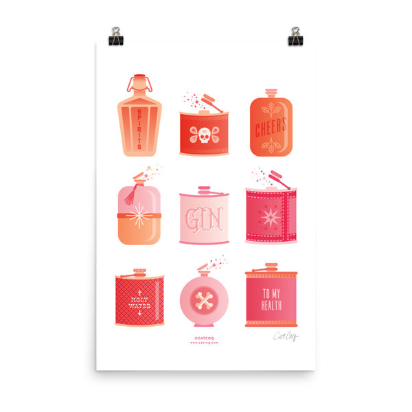 Flask Collection – Peachy Pink Palette • Art Print
