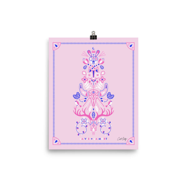 La Vie & La Mort – Pink & Periwinkle Palette • Art Print