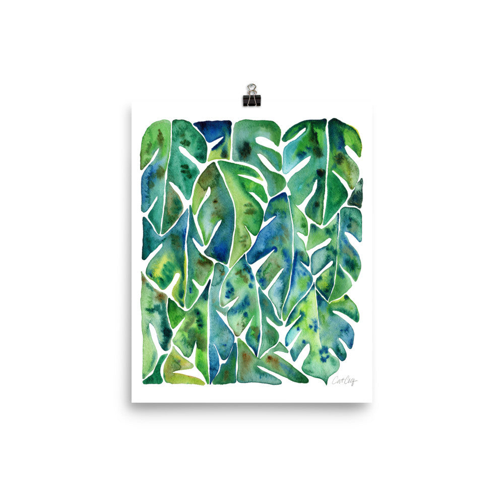 Split Leaf Philodendron – Green Palette • Art Print