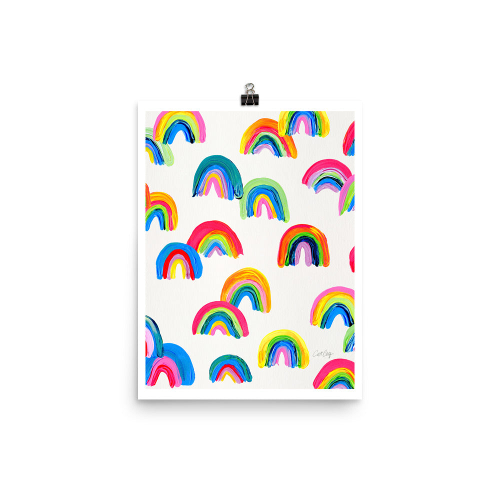 Abstract Rainbow Arcs - White