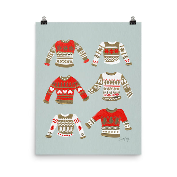 Christmas Sweaters - Gold Red