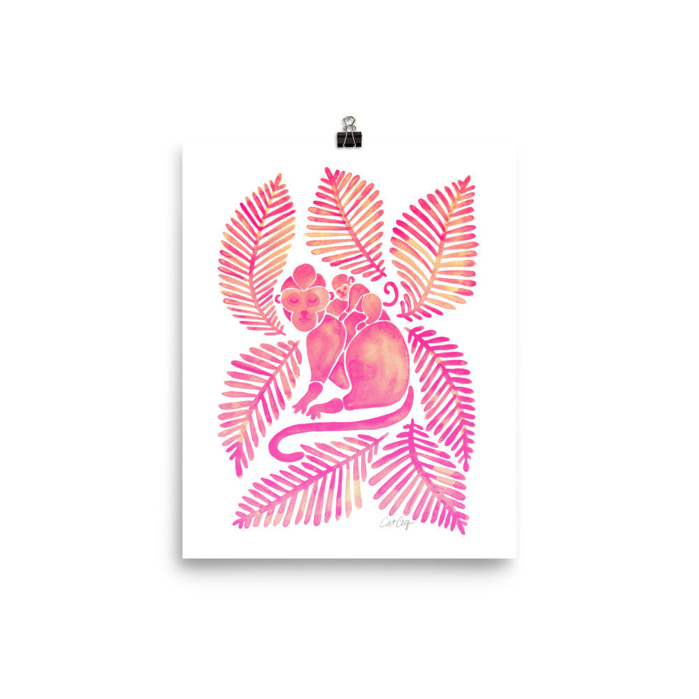Monkeys – Pink Palette • Art Print