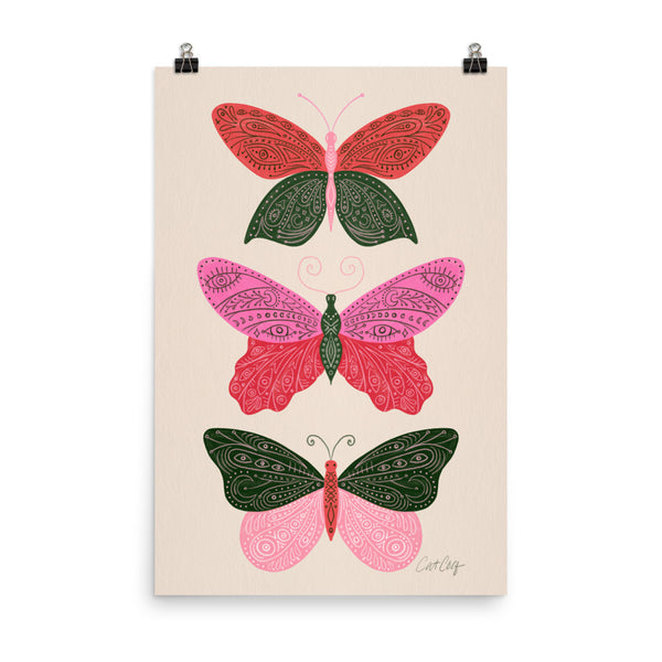 Tattooed Butterflies – Pink & Green