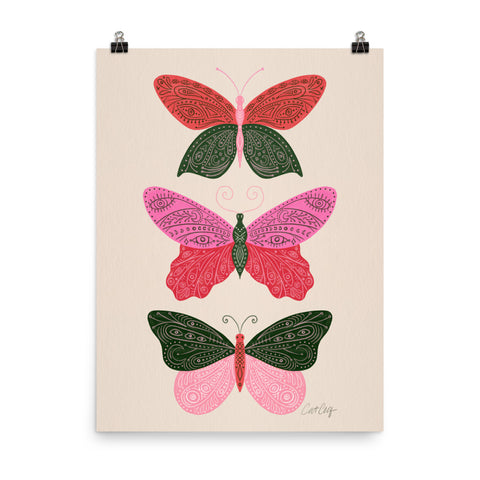 Tattooed Butterflies – Pink & Green