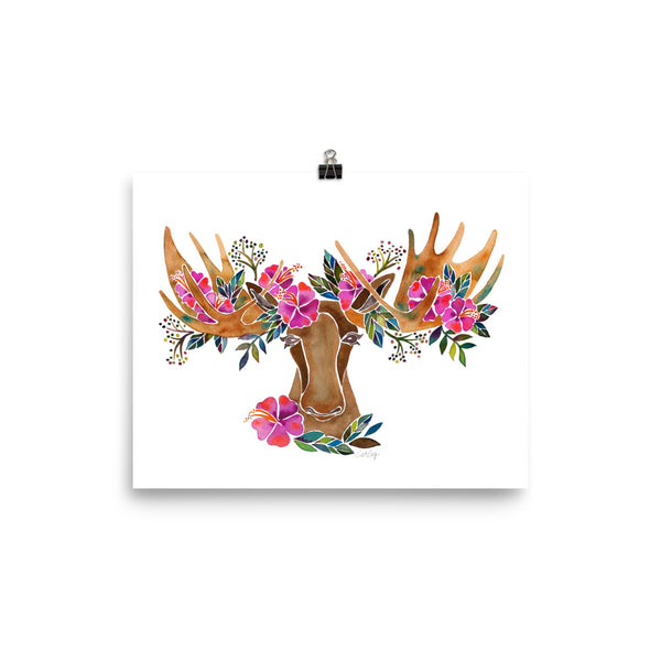 Floral Moose – Magenta