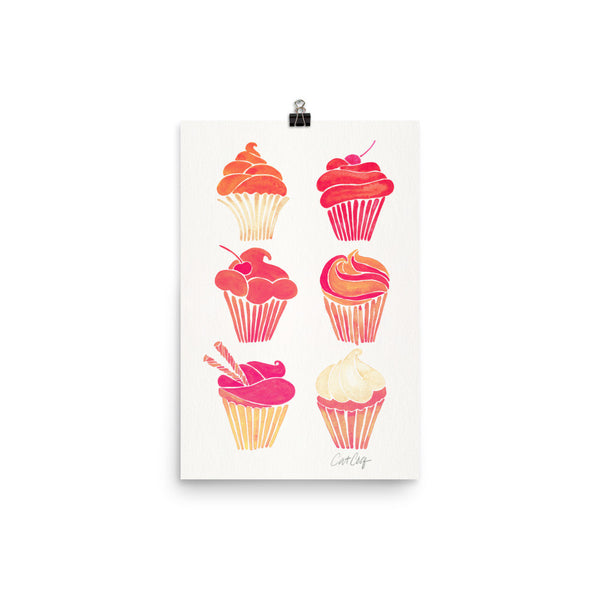 Cupcakes – Peachy Pink Palette • Art Print