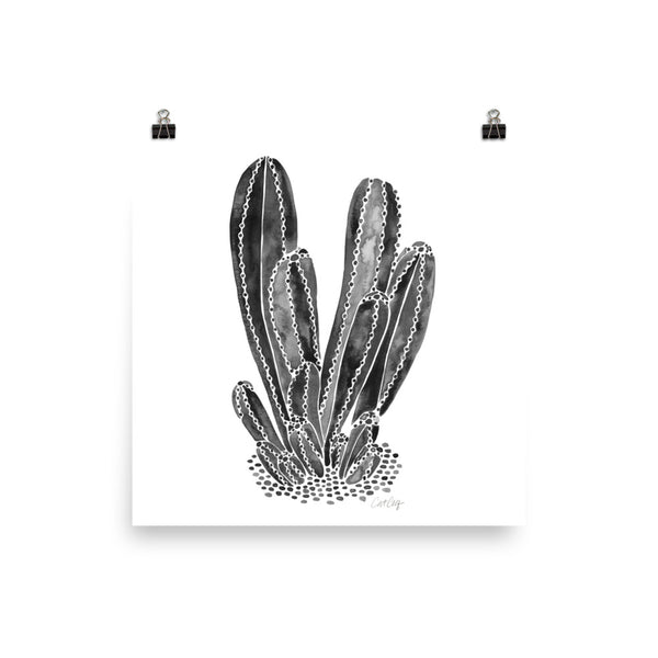 Cactus Cluster – Black Palette • Art Print