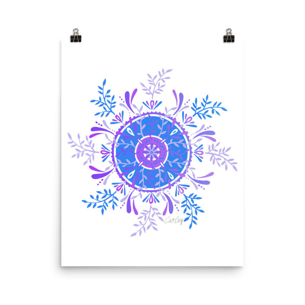 Leaf Mandala – Periwinkle Palette • Art Print