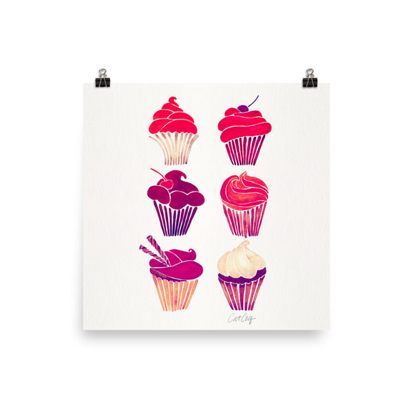 Cupcakes – Fuchsia Palette • Art Print