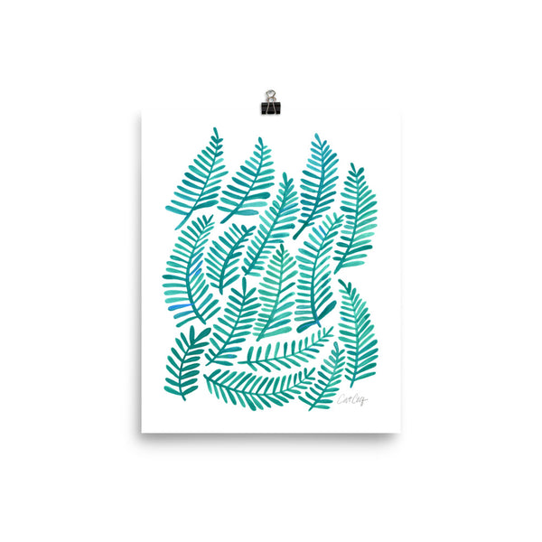 Fronds – Turquoise Palette • Art Print