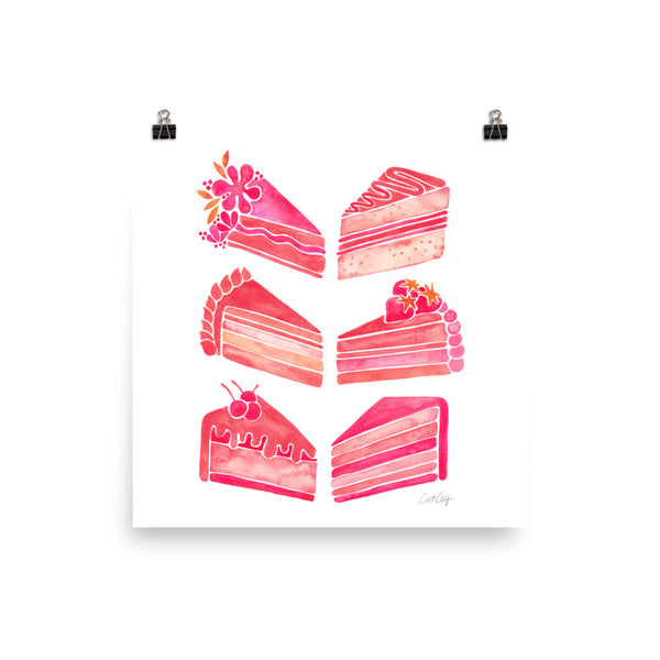 Cake Slices – Pink Ombré Palette • Art Print