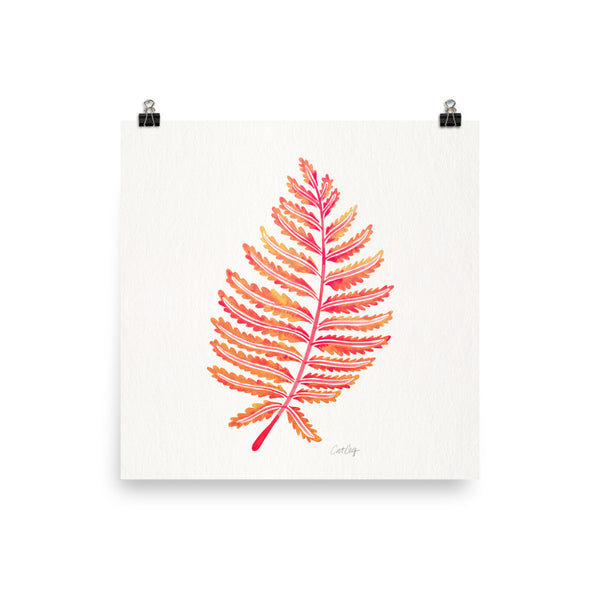 Fern Leaf – Pink Ombré Palette • Art Print