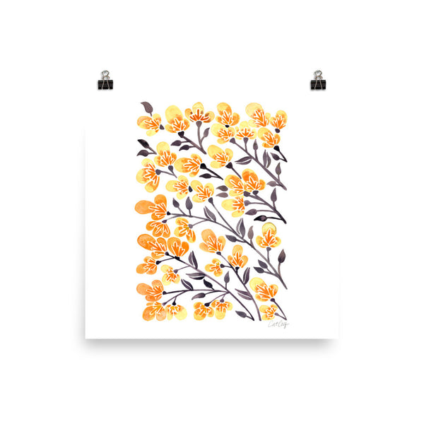 Cherry Blossoms – Yellow Palette • Art Print