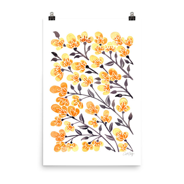 Cherry Blossoms – Yellow Palette • Art Print