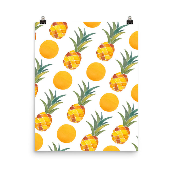 Pineapple Dot Pattern • Art Print