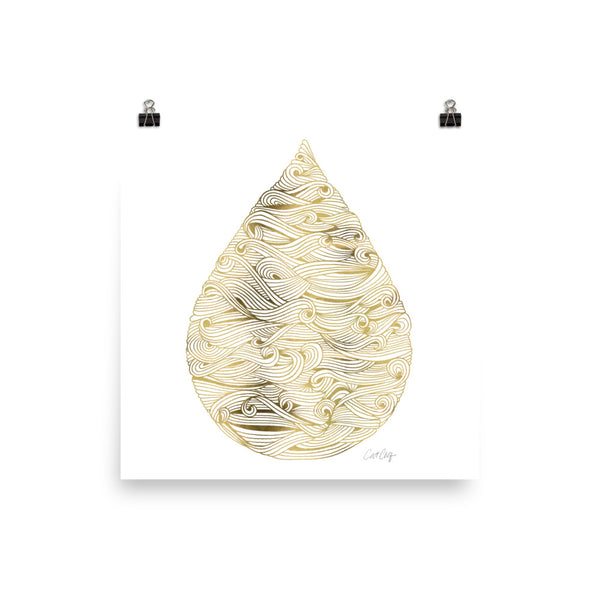 Droplet – Gold Palette • Art Print