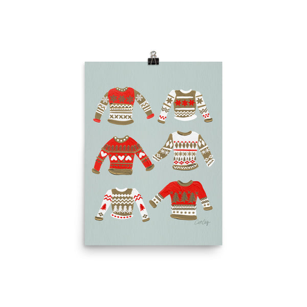 Christmas Sweaters - Gold Red