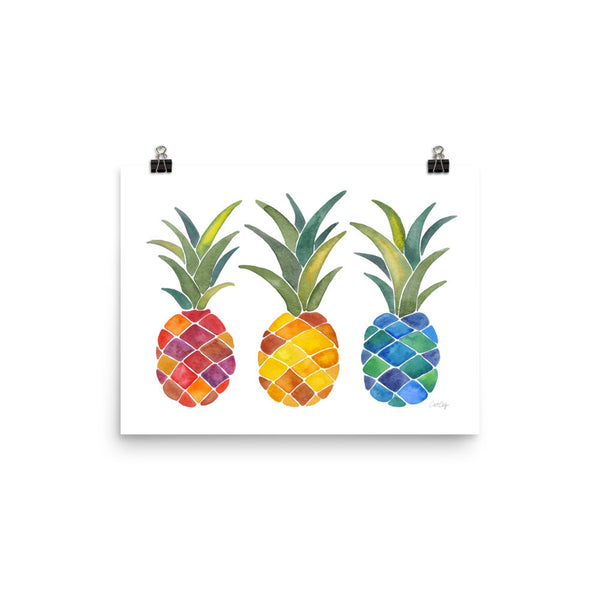 Rainbow Pineapples • Art Print
