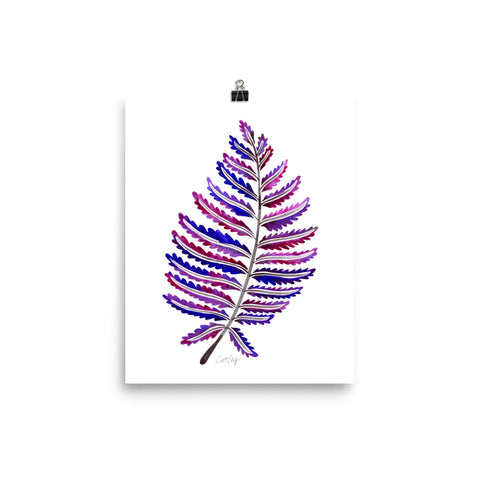 Fern Leaf – Indigo Palette • Art Print