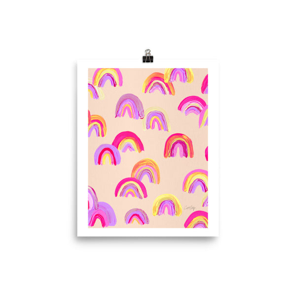 Abstract Rainbow Arcs - Pink
