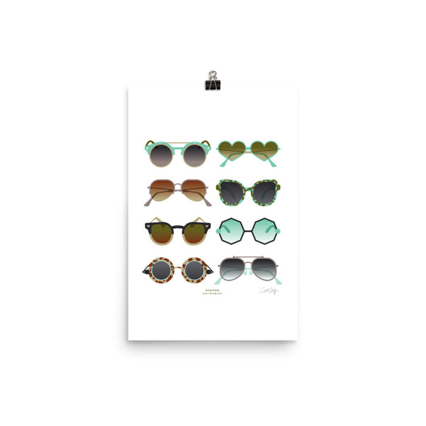 Sunglasses Collection – Mint & Tan Palette • Art Print