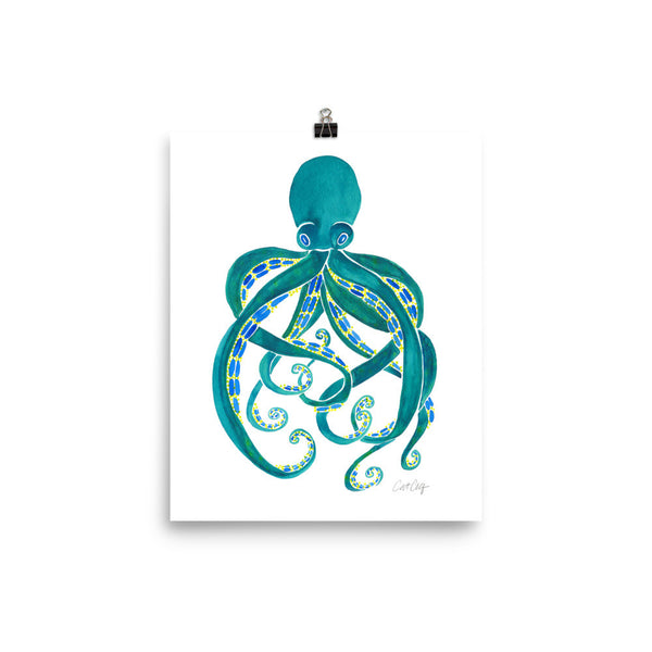 Octopus – Turquoise Palette • Art Print