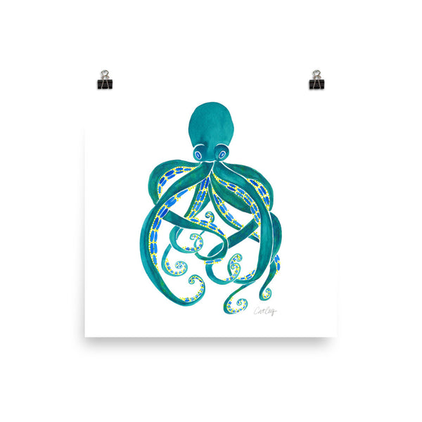 Octopus – Turquoise Palette • Art Print