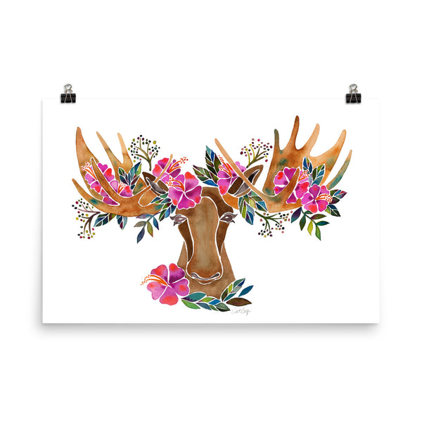 Floral Moose – Magenta