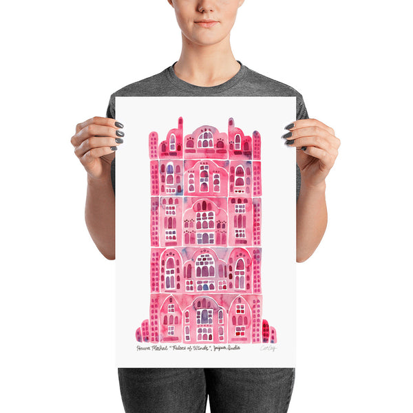 Hawa Mahal – Pink Palace of Jaipur, India • Art Print