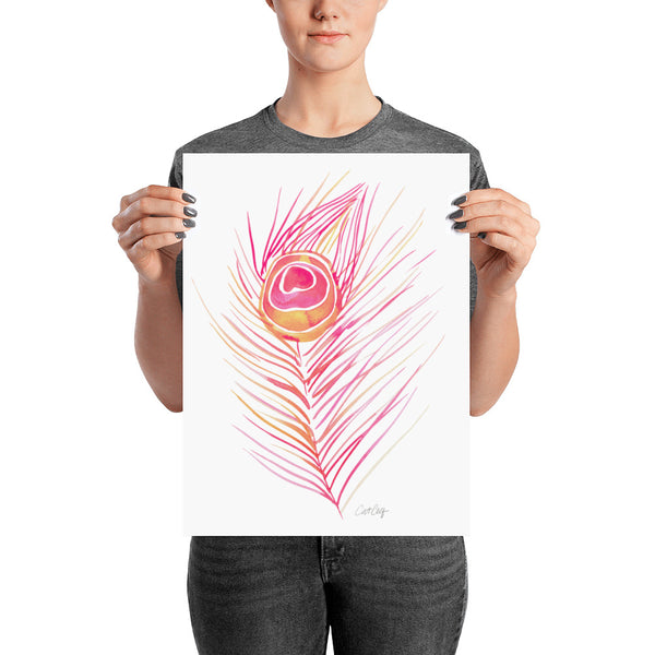 Peacock Feather – Peachy Pink Palette • Art Print