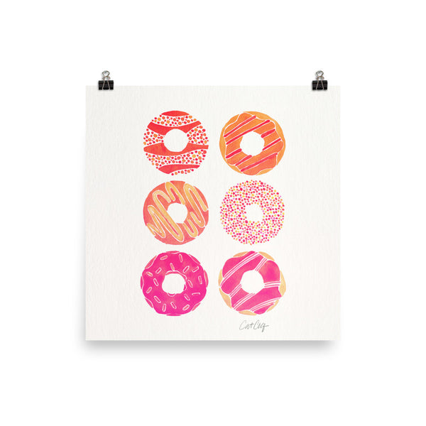 Half Dozen Donuts – Pink Ombré Palette • Art Print